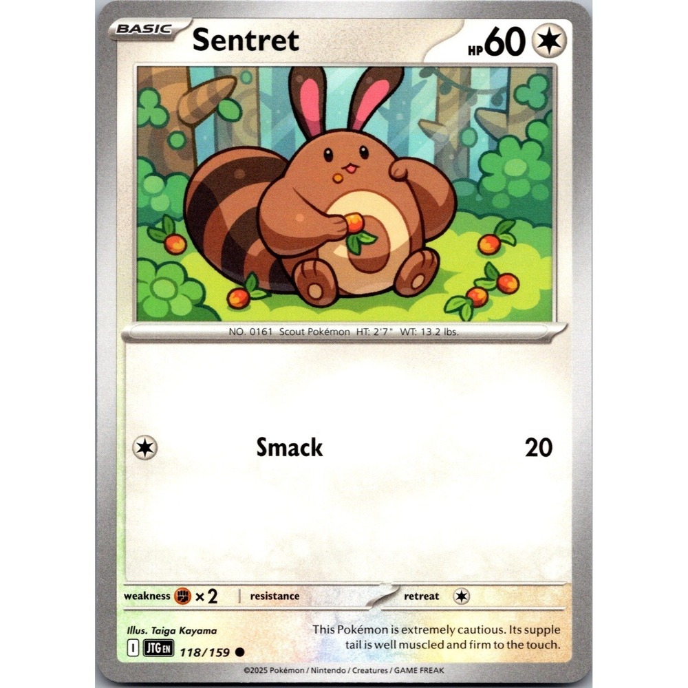 Pokemon Sentret 118/159 Common SV09 Journey Together Colorless TCG Card LP